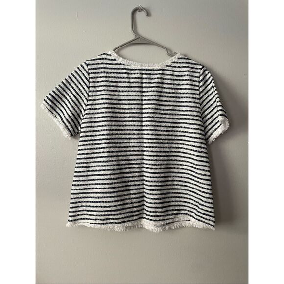 Green Envelope Large Womens Navy and White Stripe Blouse - Picture 3 of 3